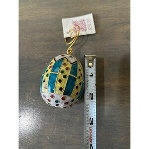 NYCO Cloissone Egg Faberge Style Egg Ornament Easter 2.25"